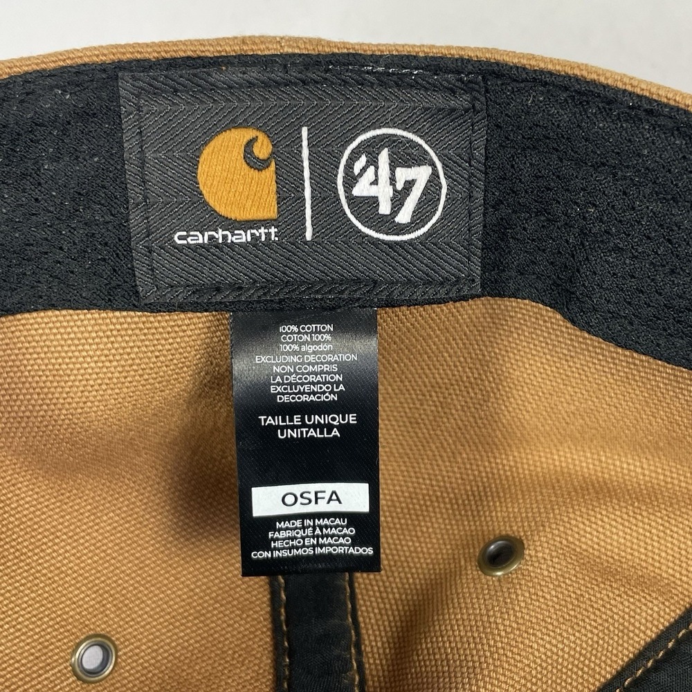 Carhartt x '47 Los Angeles Dodgers Clean Up Hat Brown Duck Canvas Adjustable Cap - Picture 9 of 11